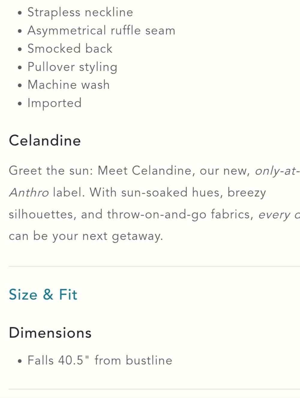 NWT Celandine x WOOL + NATURE Strapless Linen Cotton Midi Dress - Picture 4 of 4